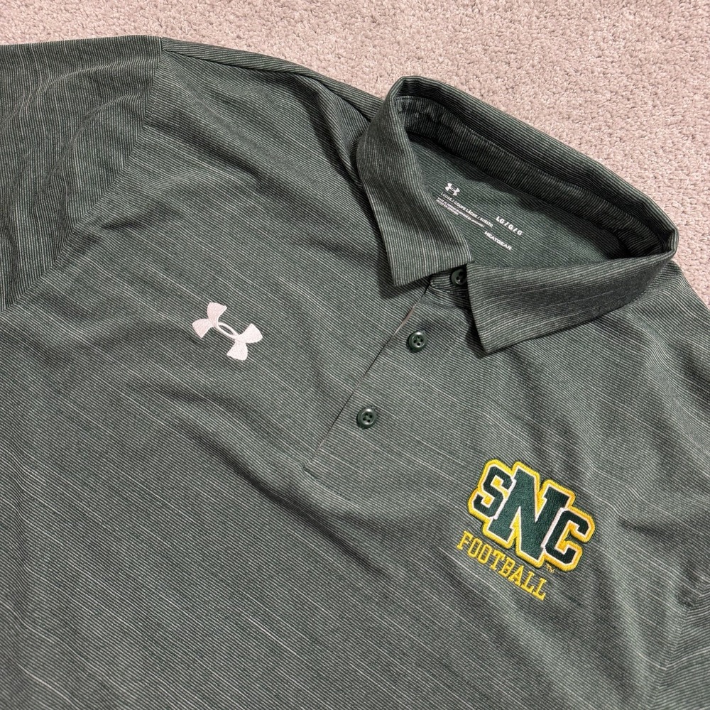 Under Armour UA St Norbert College Football Shirt Mens L Green Knights Golf Polo